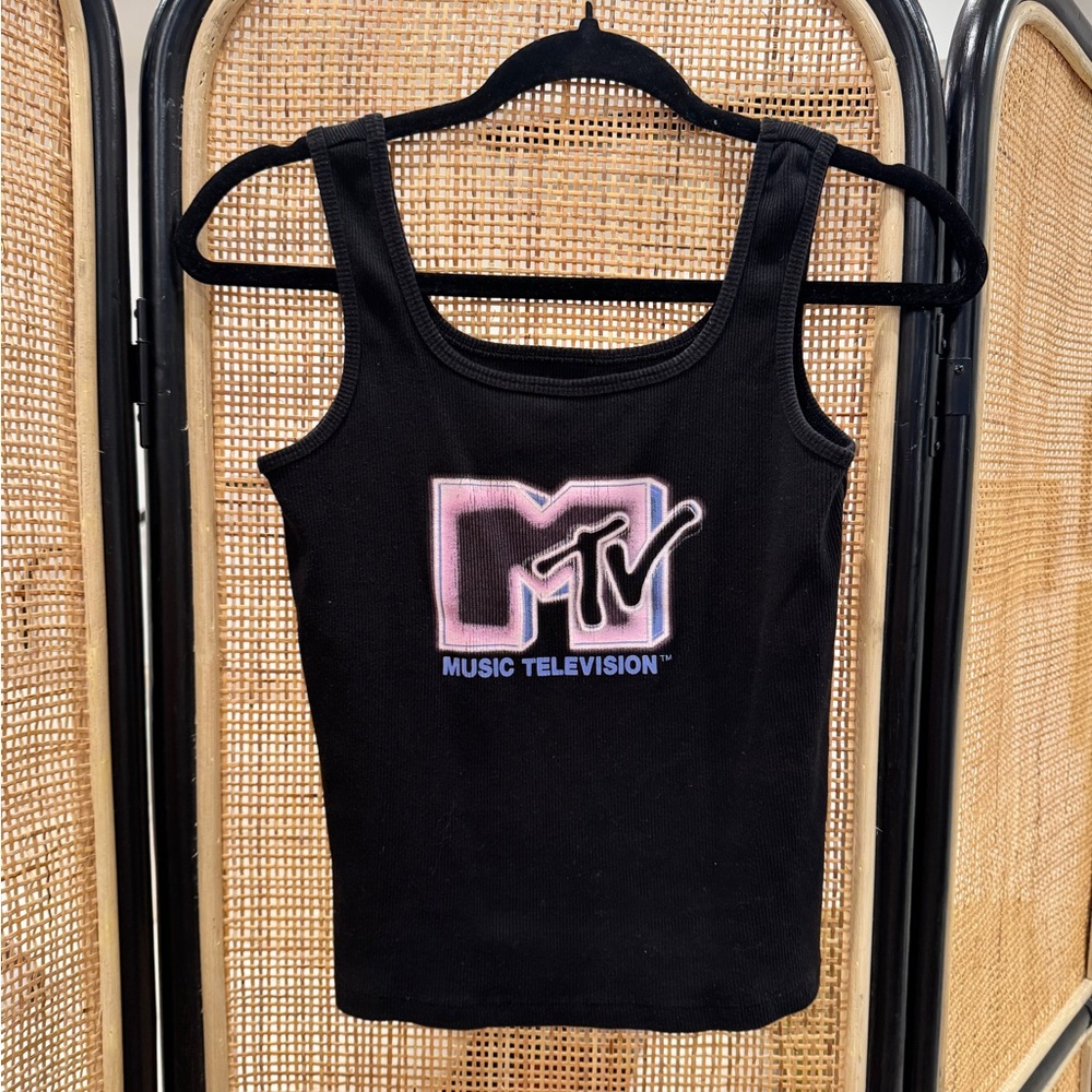MTV Black and Pink Logo Tank Top - Picture 1 of 3